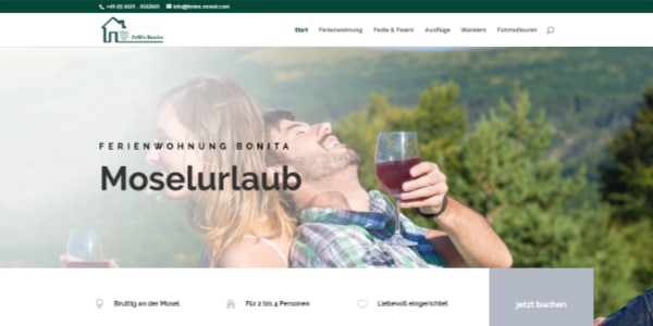 Screenshot Website Ferien Mosel