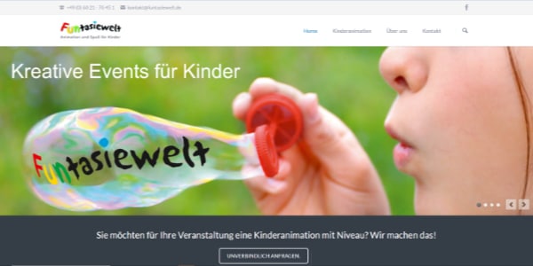 Screenshot Website Funtasiewelt